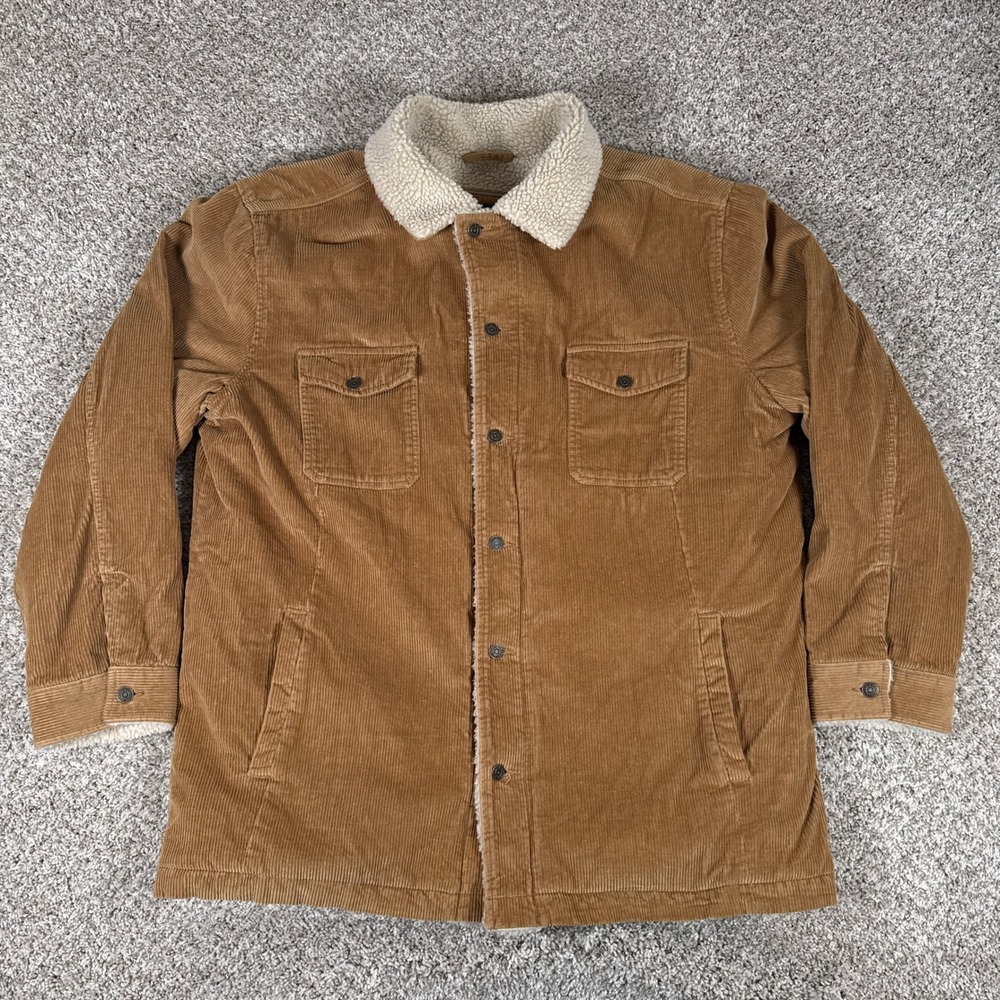 GAP Barn Jacket Mens XXL Brown‎ Corduroy Sherpa Lined Quilted Utility Coat